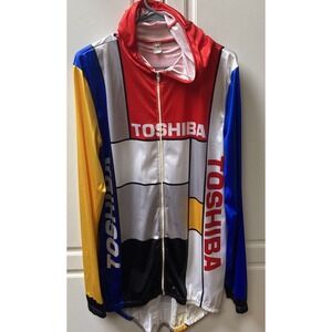 Vintage Toshiba - , Mens warm cycling‎ jacket With Hoodie, Size 5, Extra Large